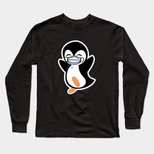 Penguin with a face mask Long Sleeve T-Shirt